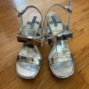 Authentic Silver Bow heels 39.5